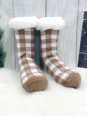 Plaid Indoor  Anti-Slippery  Slipper Socks